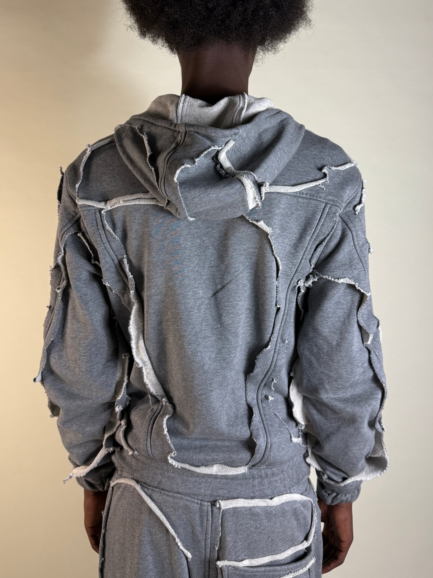 Cut-out hooded zipup