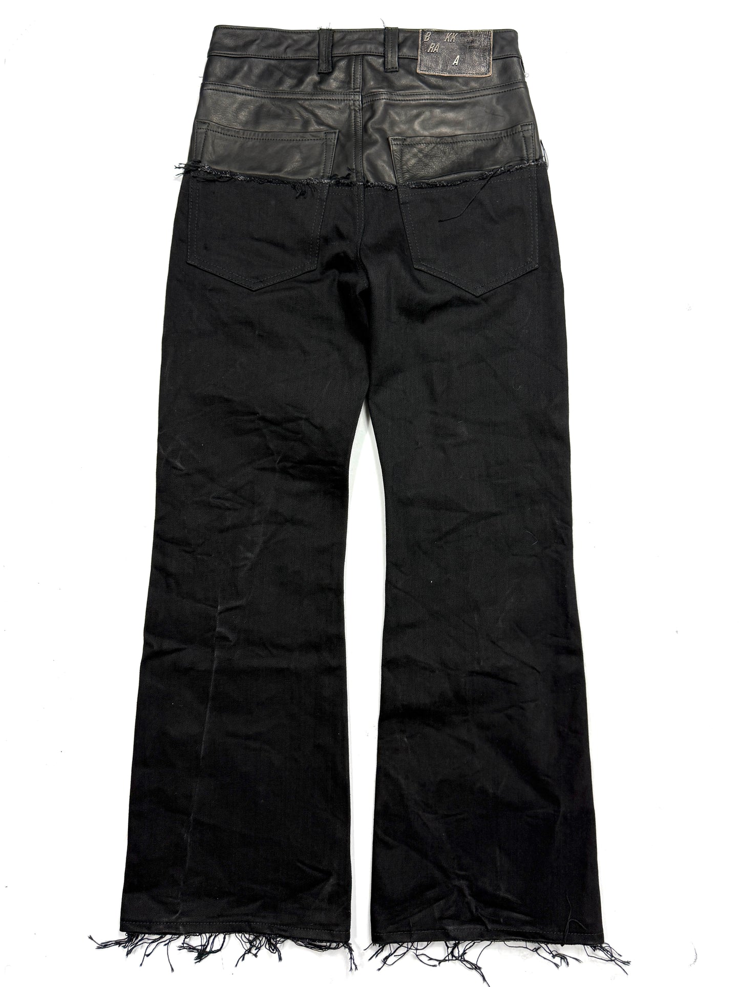 Leather dipped Selvedge Denim flared