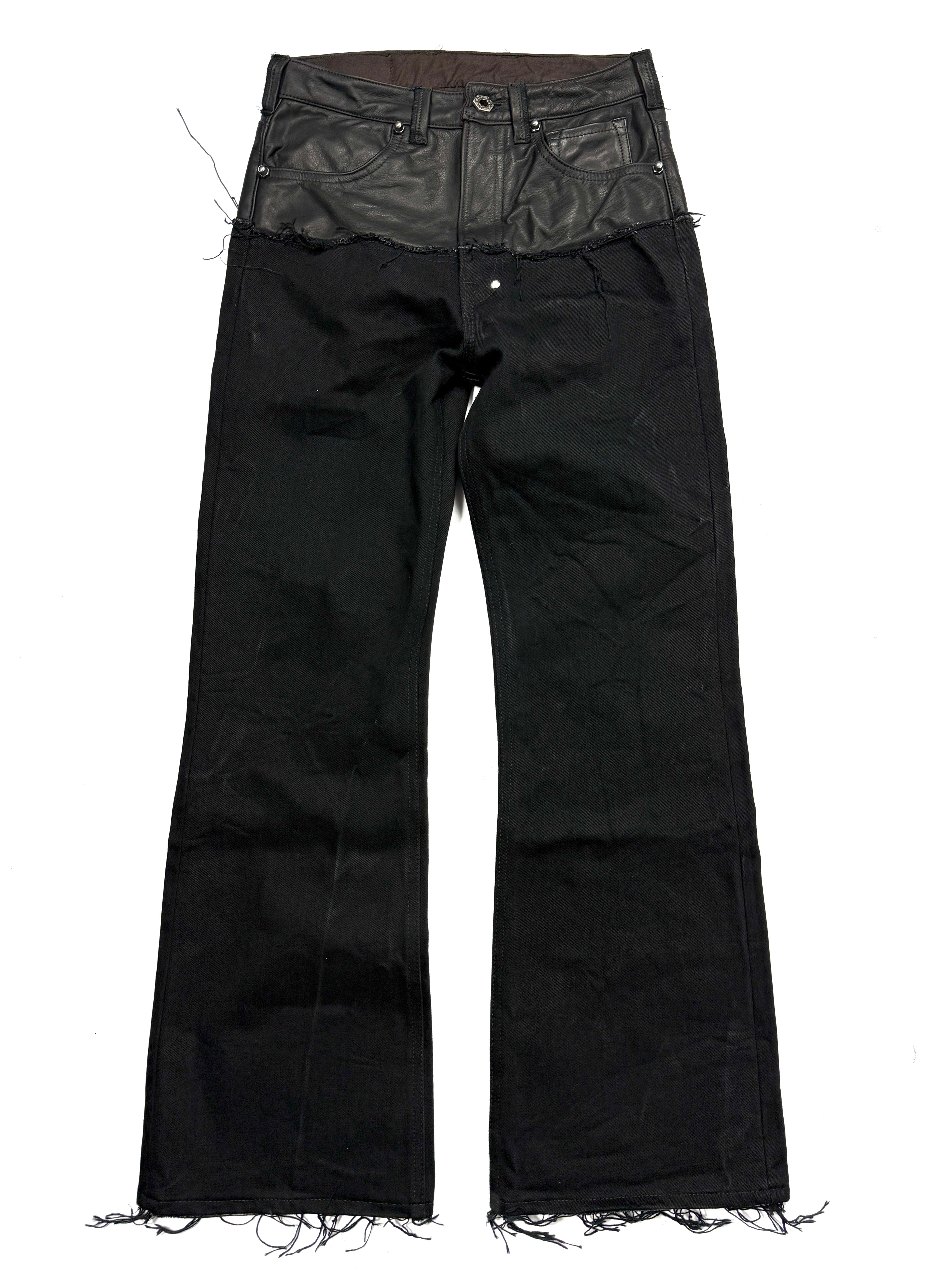 Leather dipped Selvedge Denim flared