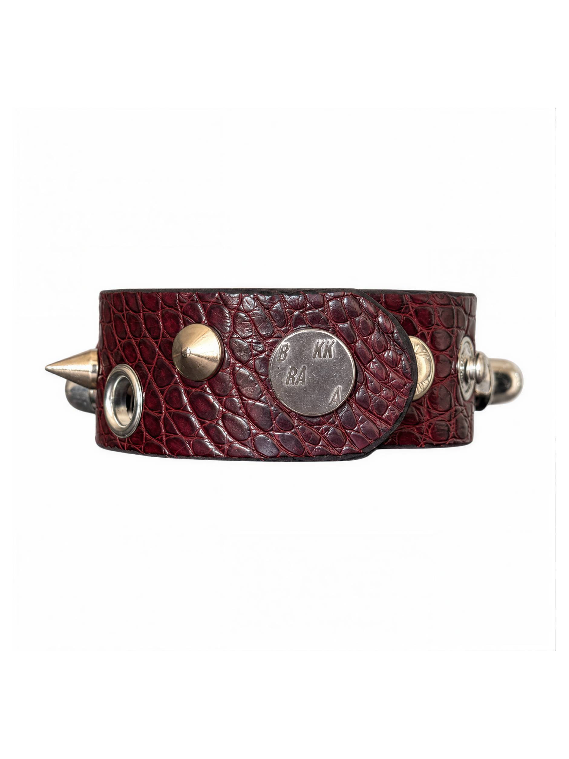 BORDEAUX BROWN ASYMMETRIC ALLIGATOR