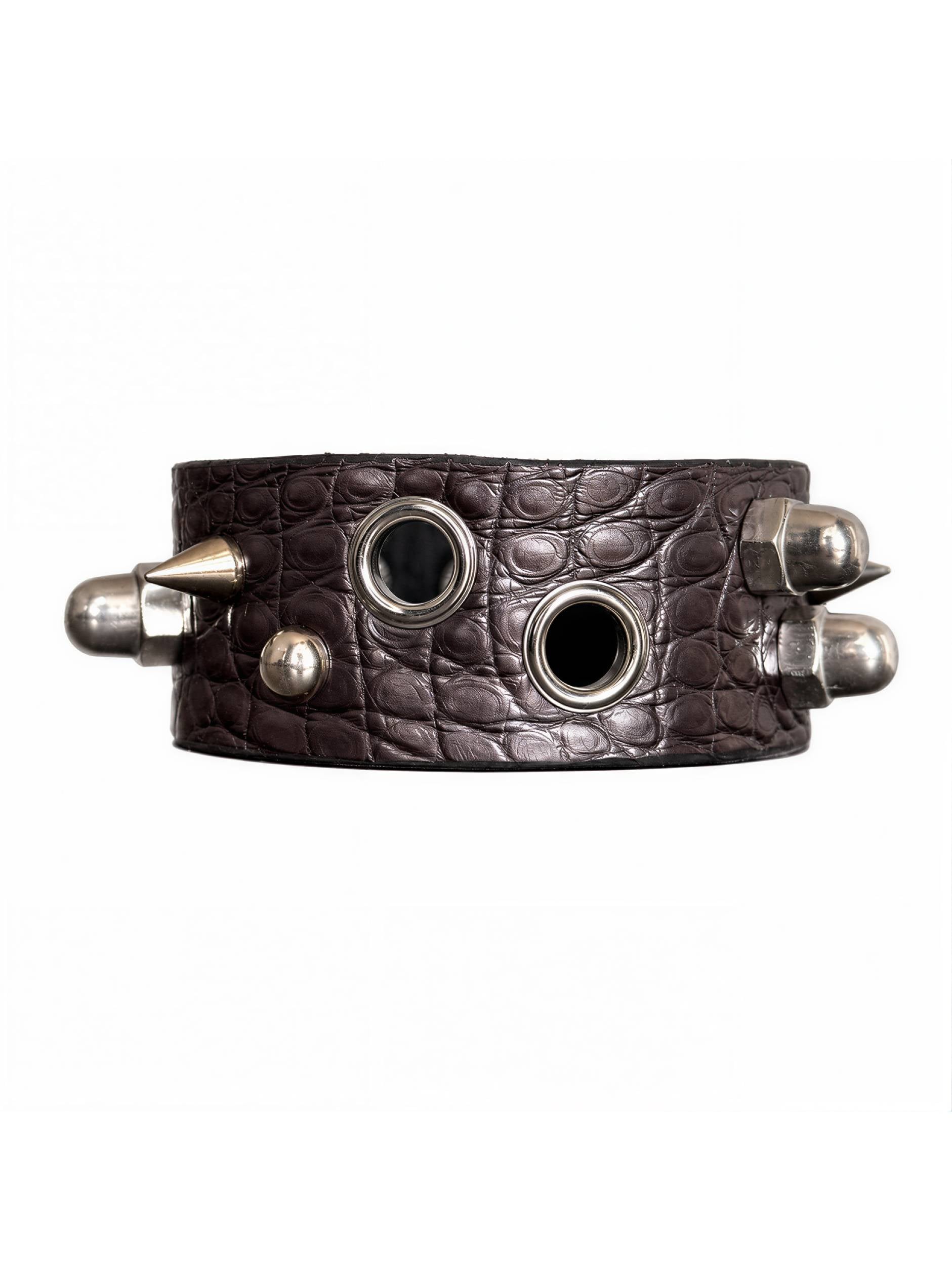 METALLIC SILVER ASYMMETRIC ALLIGATOR