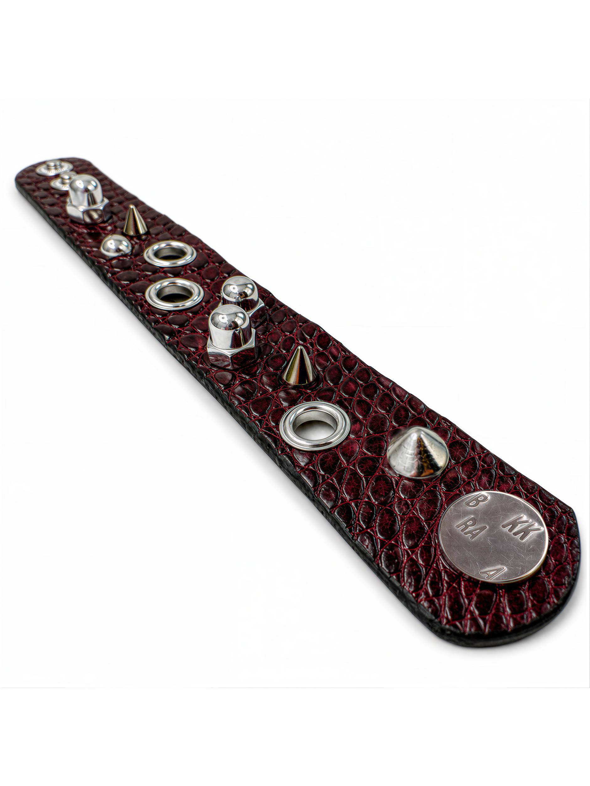 BORDEAUX BROWN ASYMMETRIC ALLIGATOR
