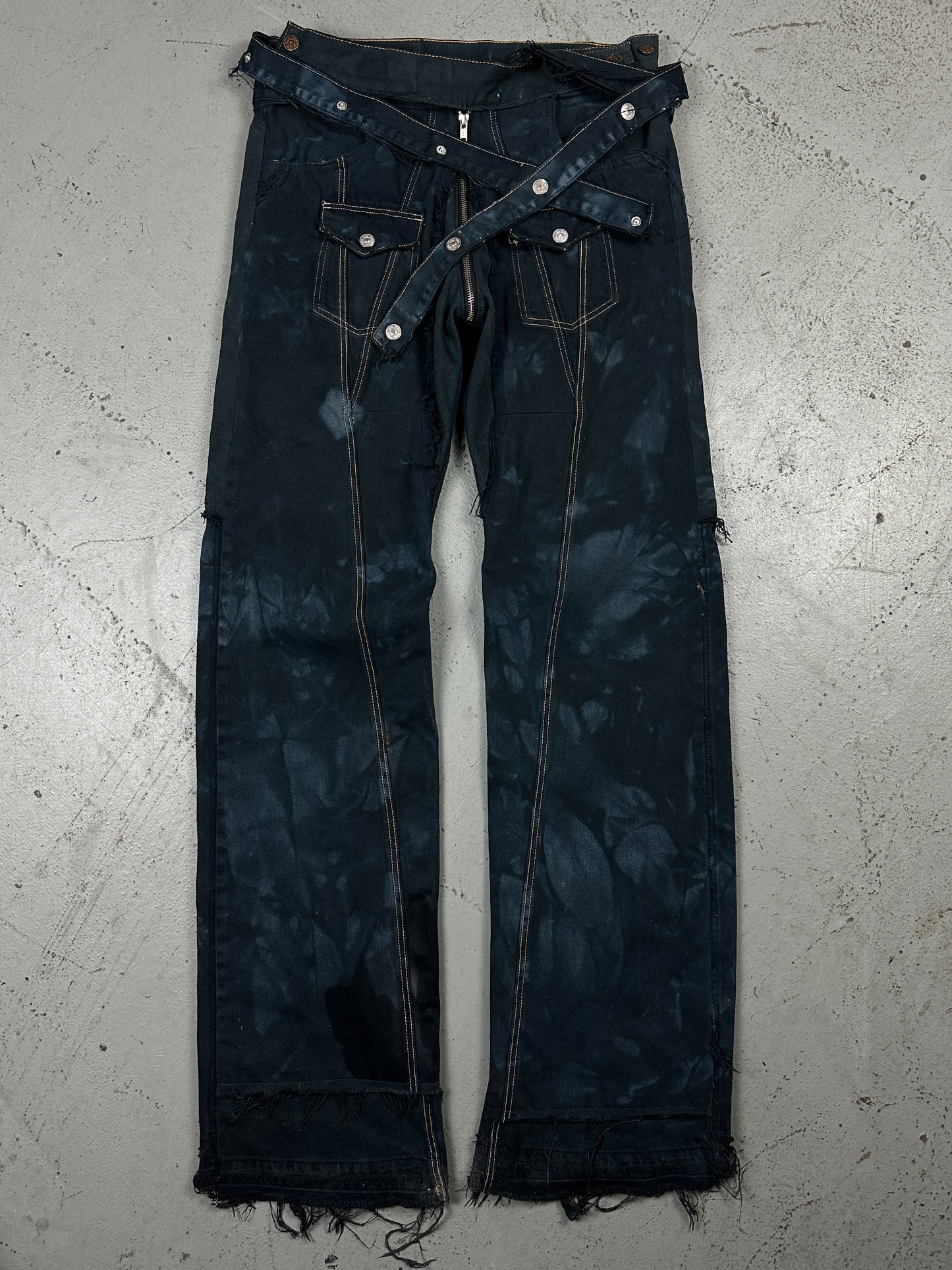 Wrapped waistband denim