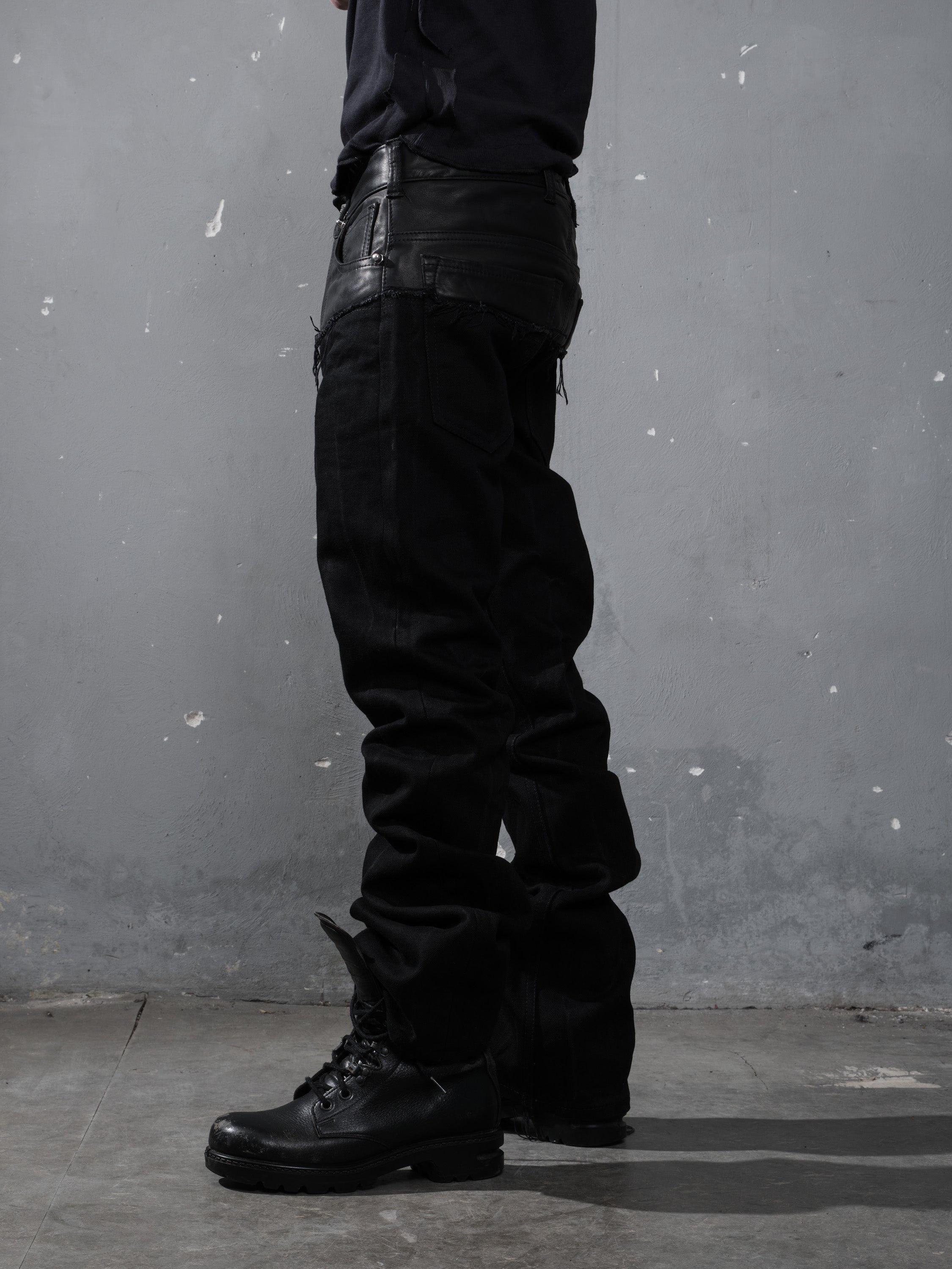 Leather dipped Selvedge Denim