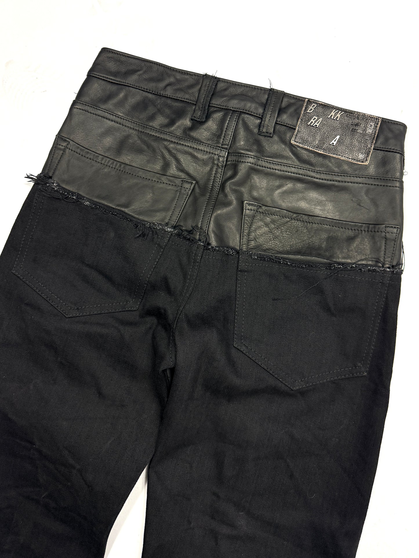 Leather dipped Selvedge Denim flared