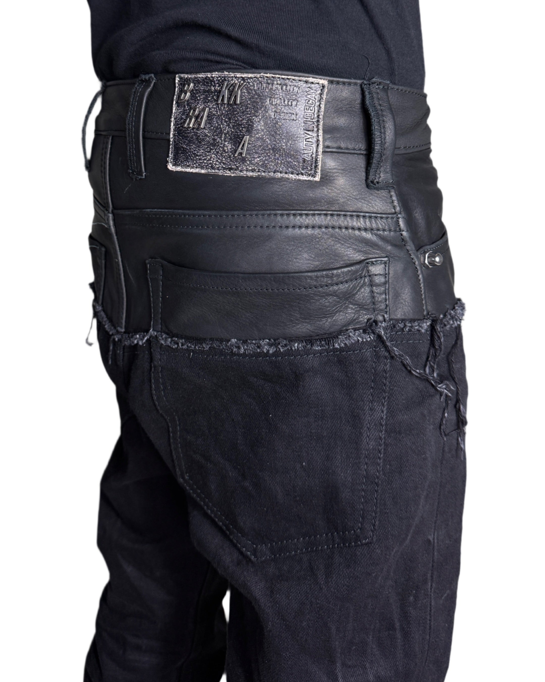 Leather dipped Selvedge Denim flared
