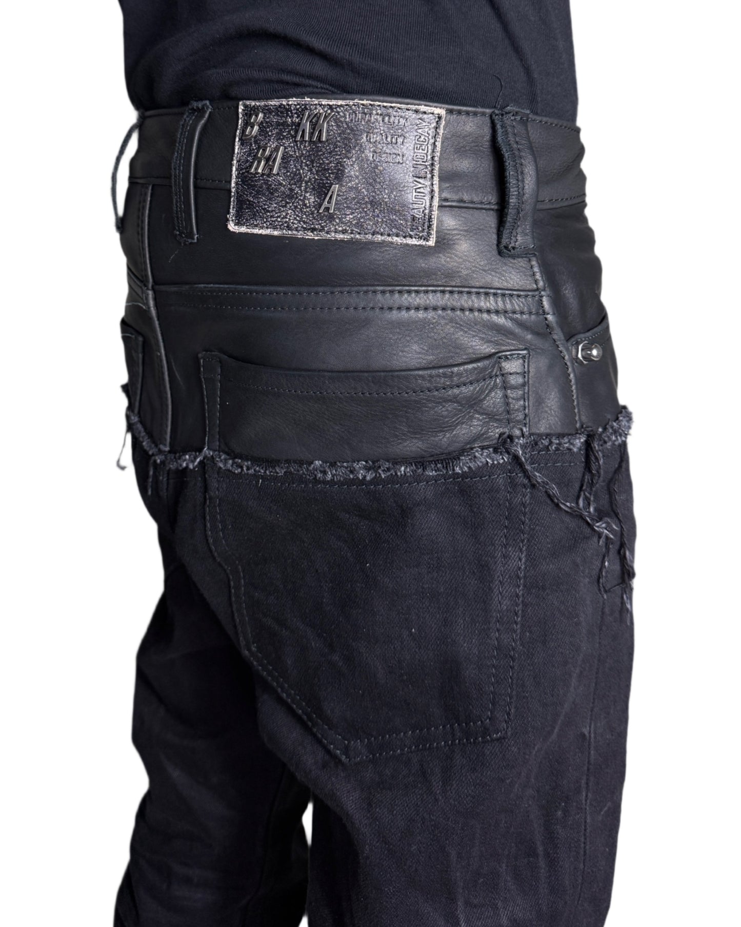 Leather dipped Selvedge Denim flared