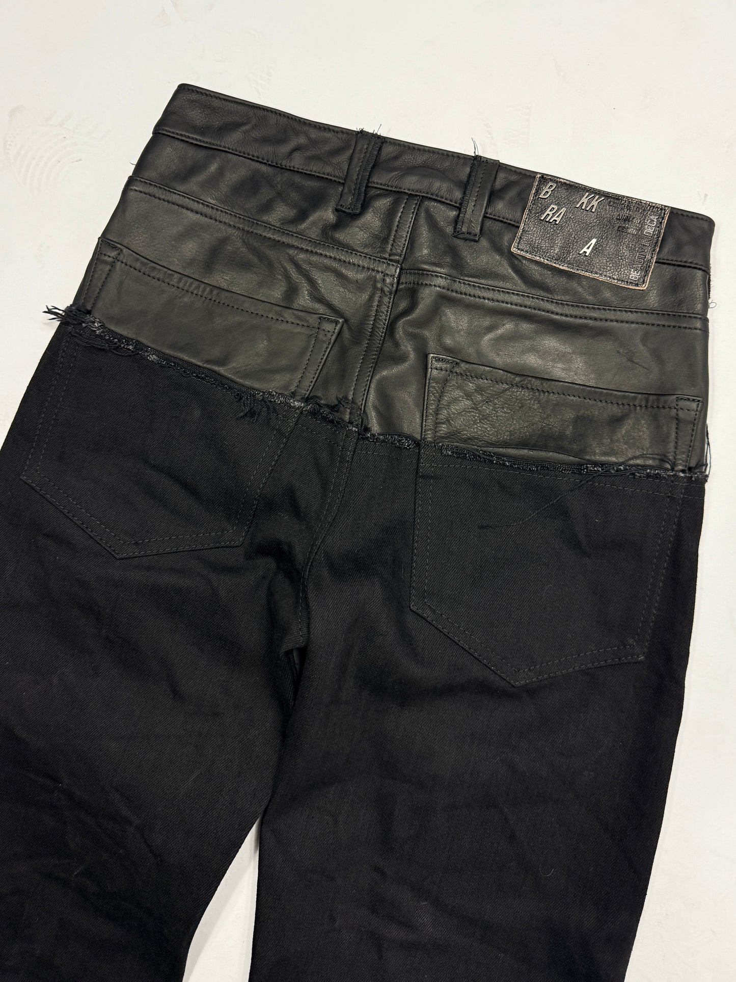 Leather dipped Selvedge Denim flared