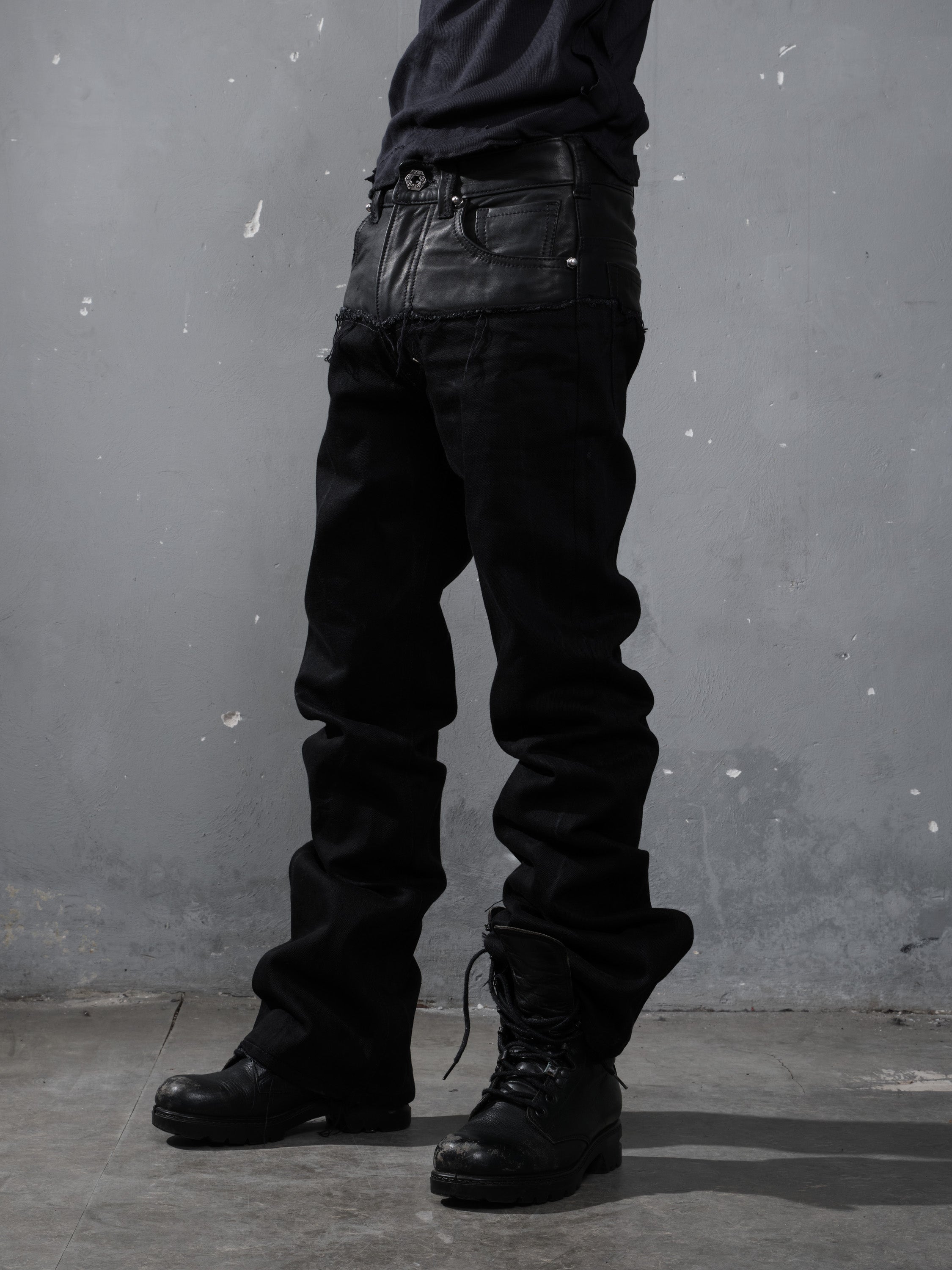 Leather dipped Selvedge Denim