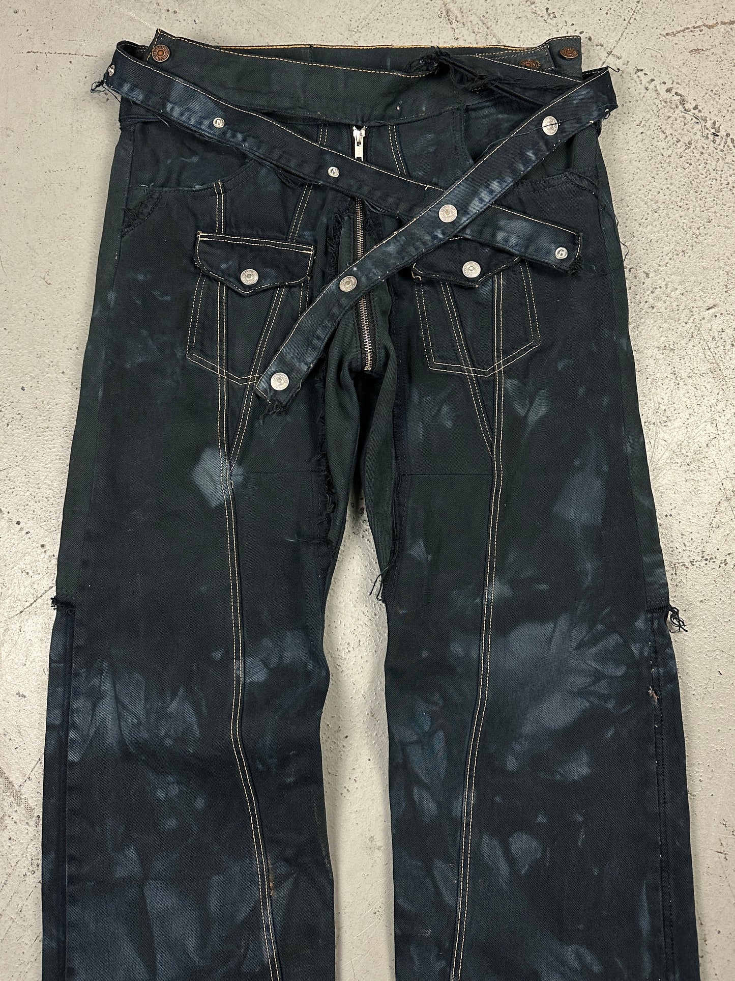 Wrapped waistband denim