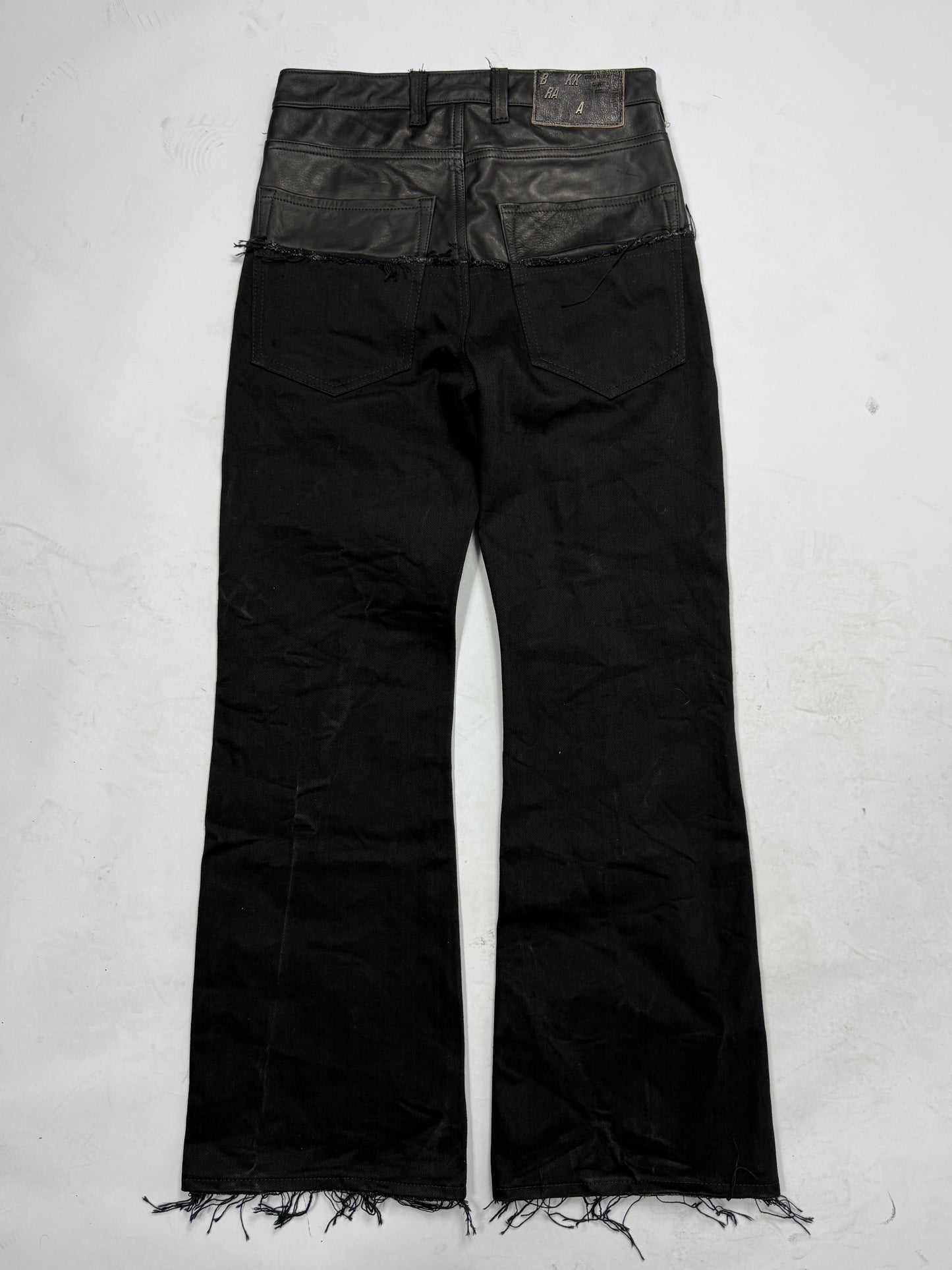 Leather dipped Selvedge Denim flared