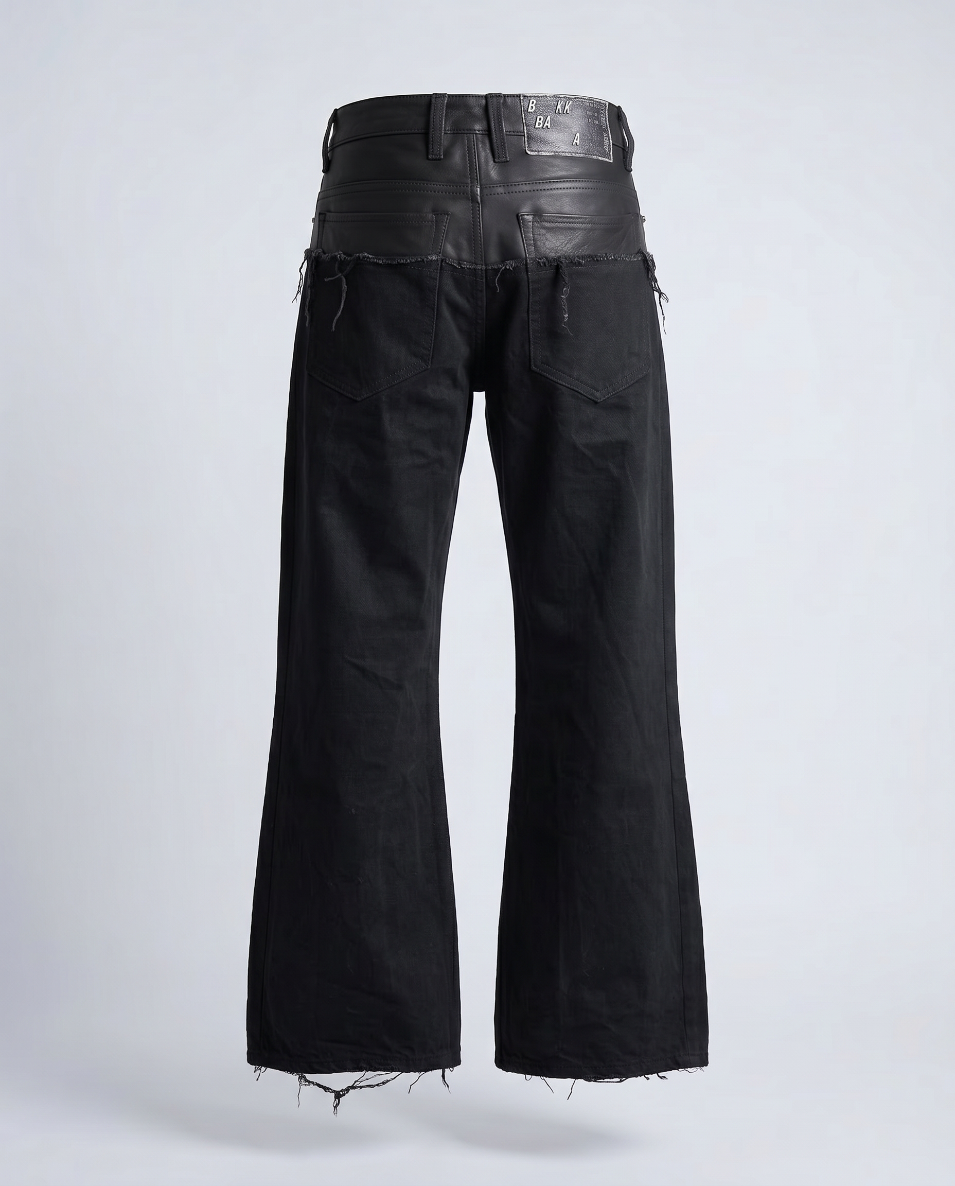 Leather dipped Denim Flared