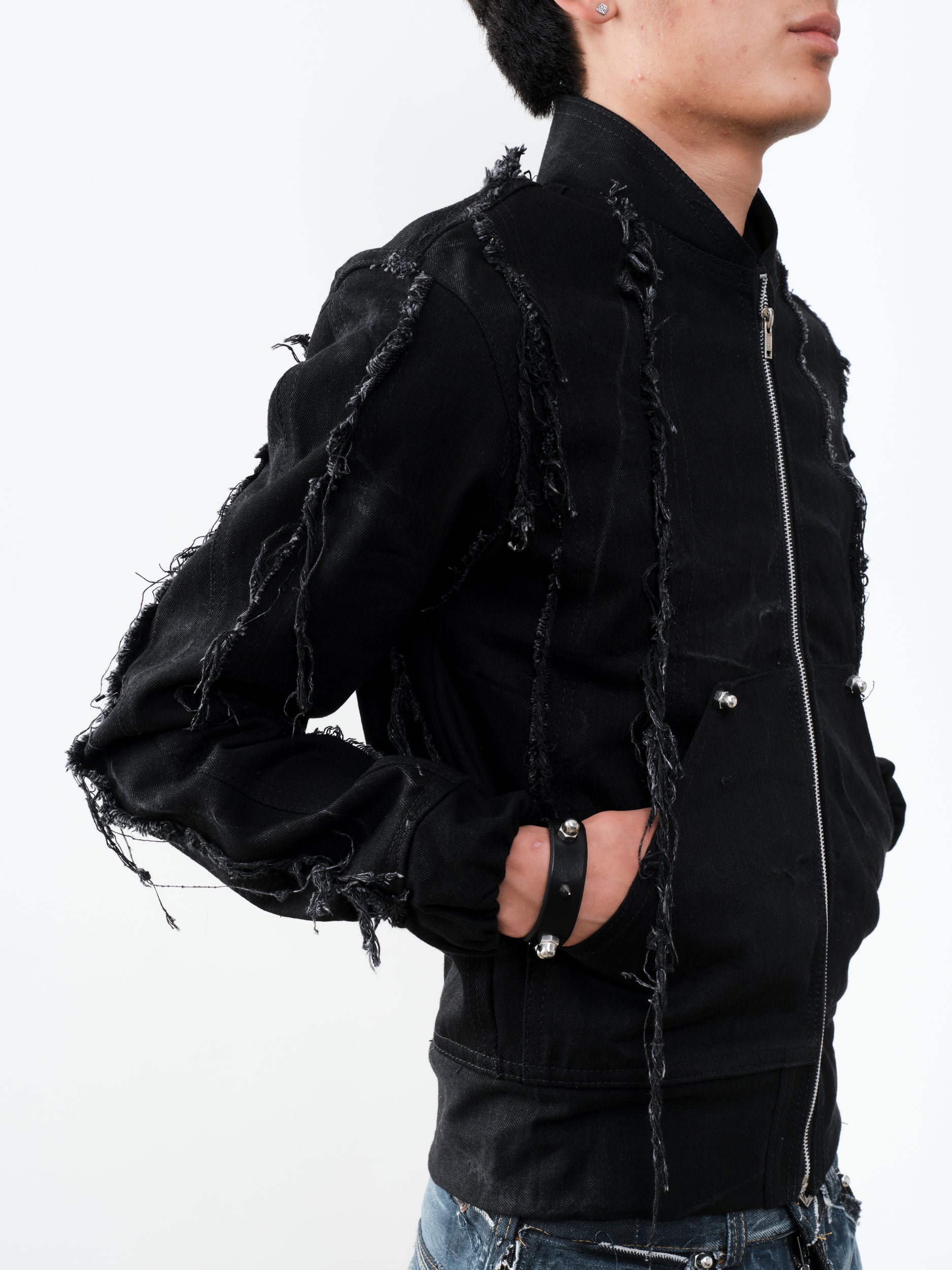 COBRA BLACK FRAYED JACKET