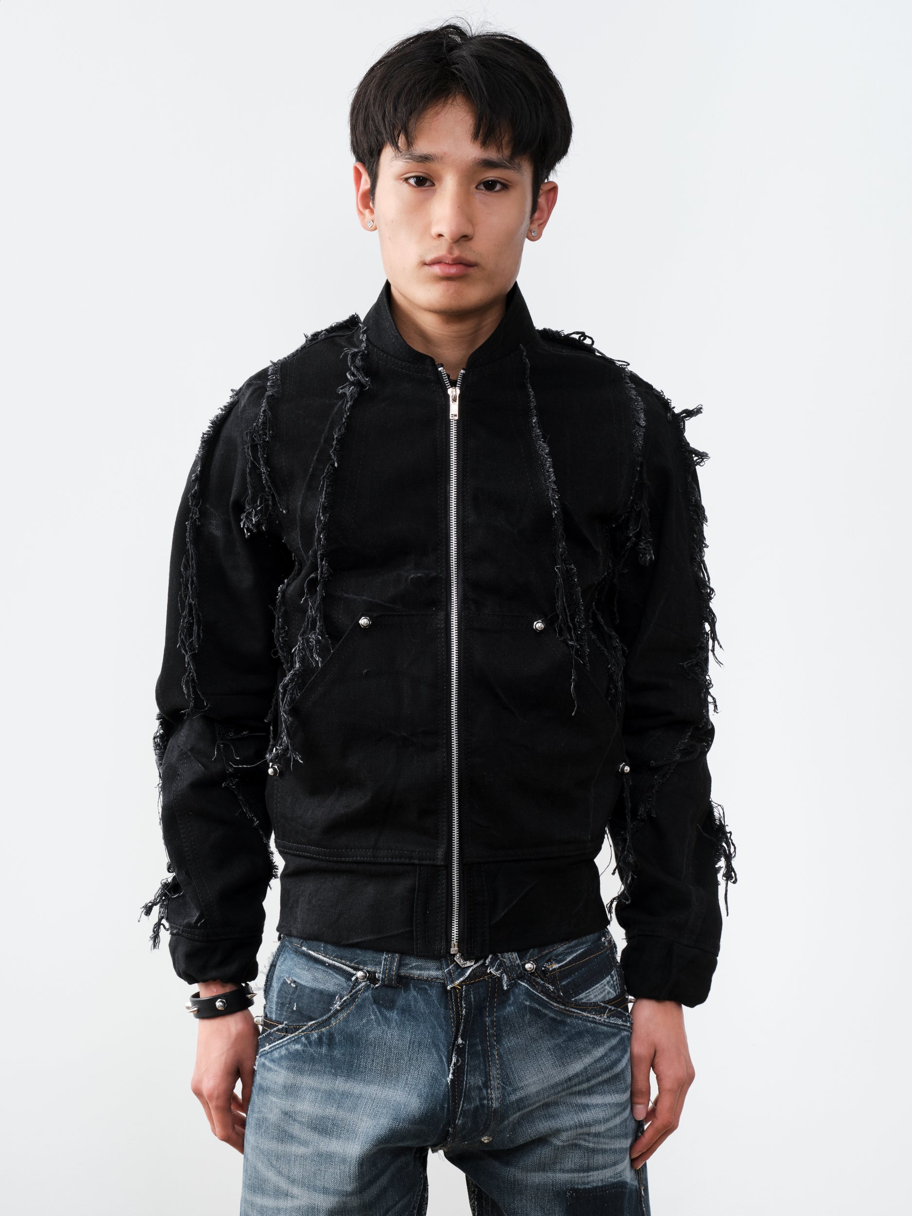 COBRA BLACK FRAYED JACKET