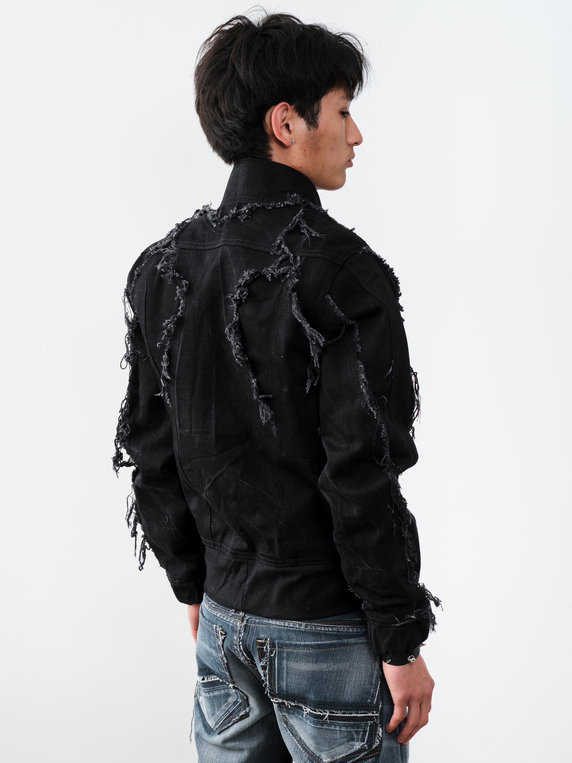COBRA BLACK FRAYED JACKET