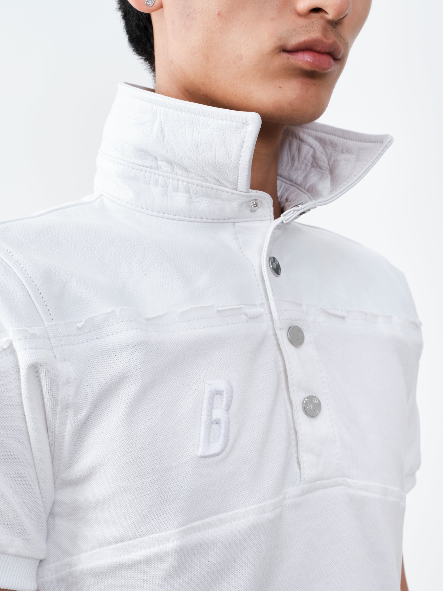 THE LEATHER DIPPED POLO WHITE