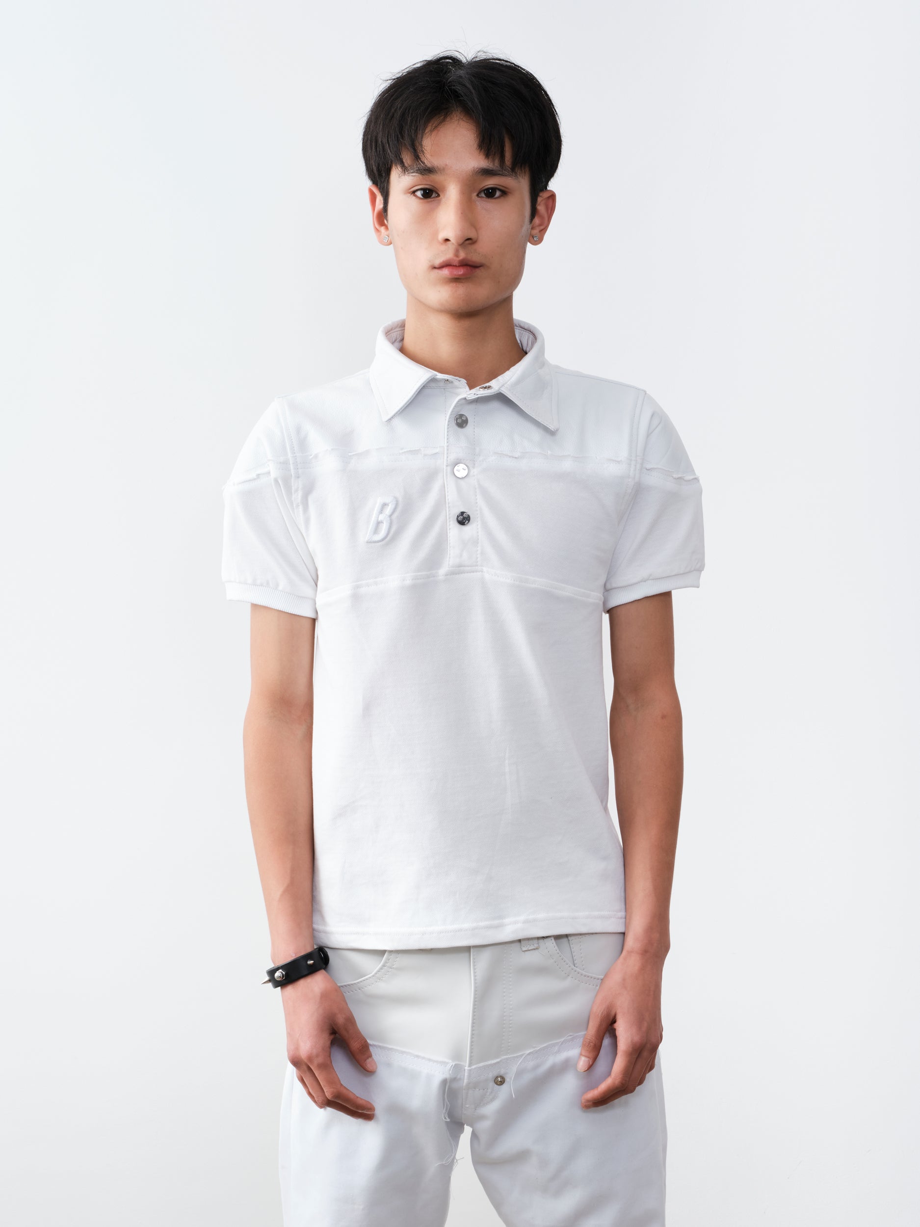 THE LEATHER DIPPED POLO WHITE