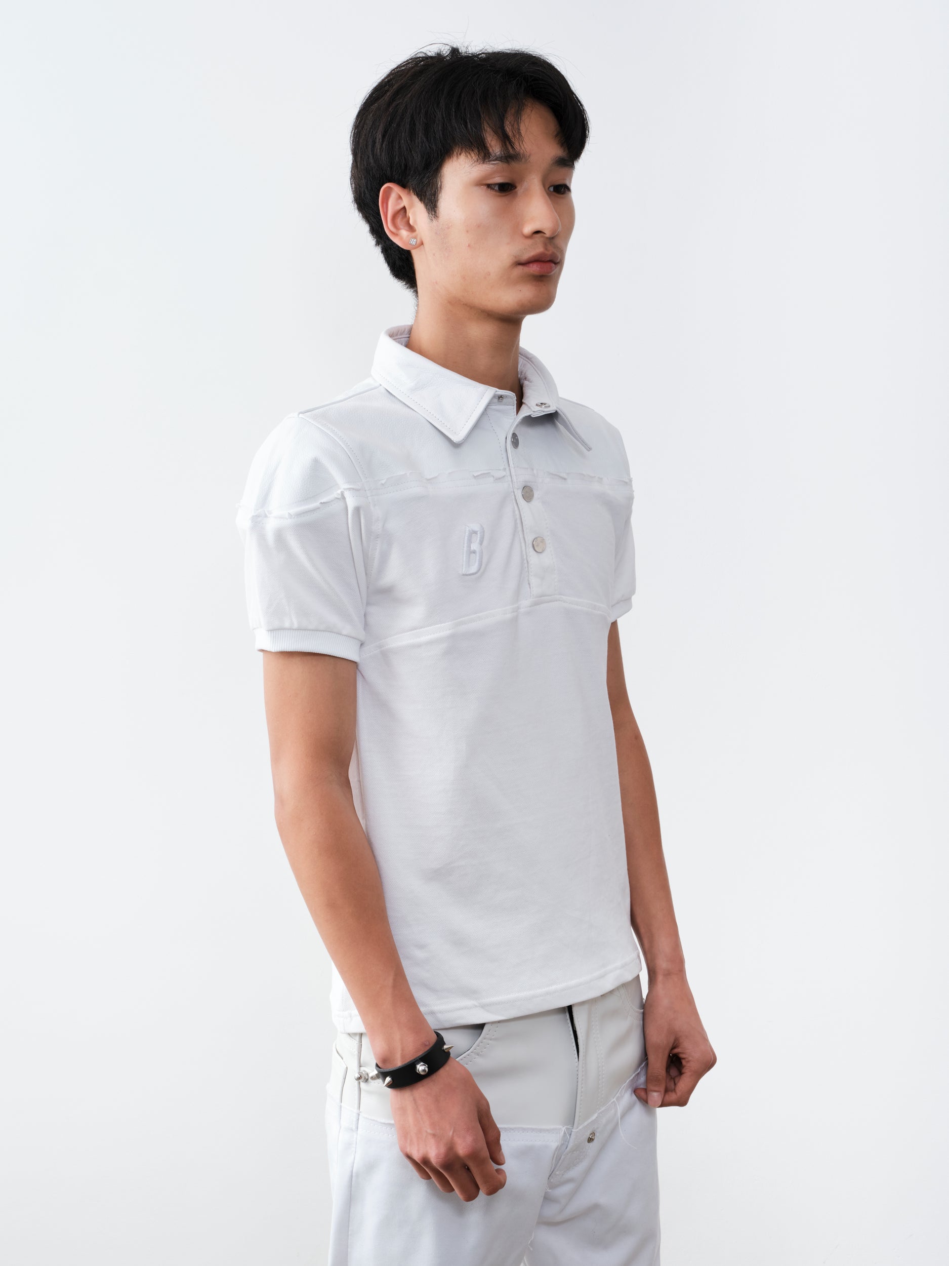 THE LEATHER DIPPED POLO WHITE