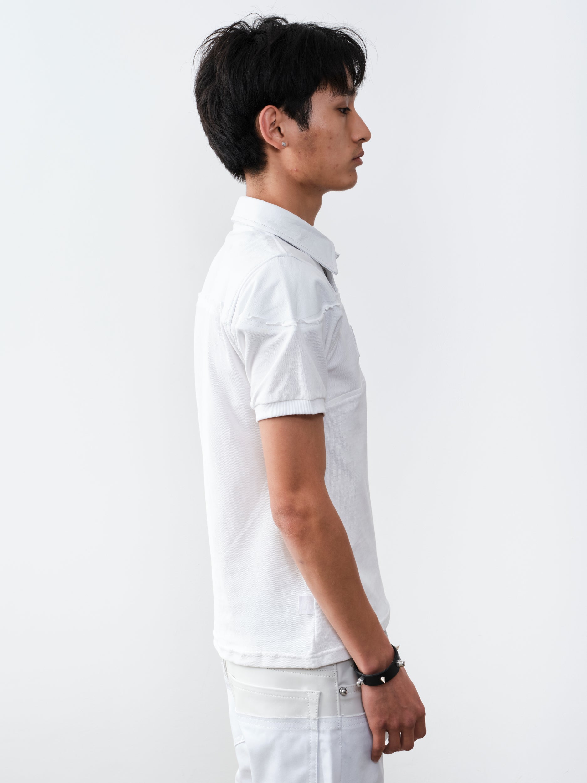 THE LEATHER DIPPED POLO WHITE