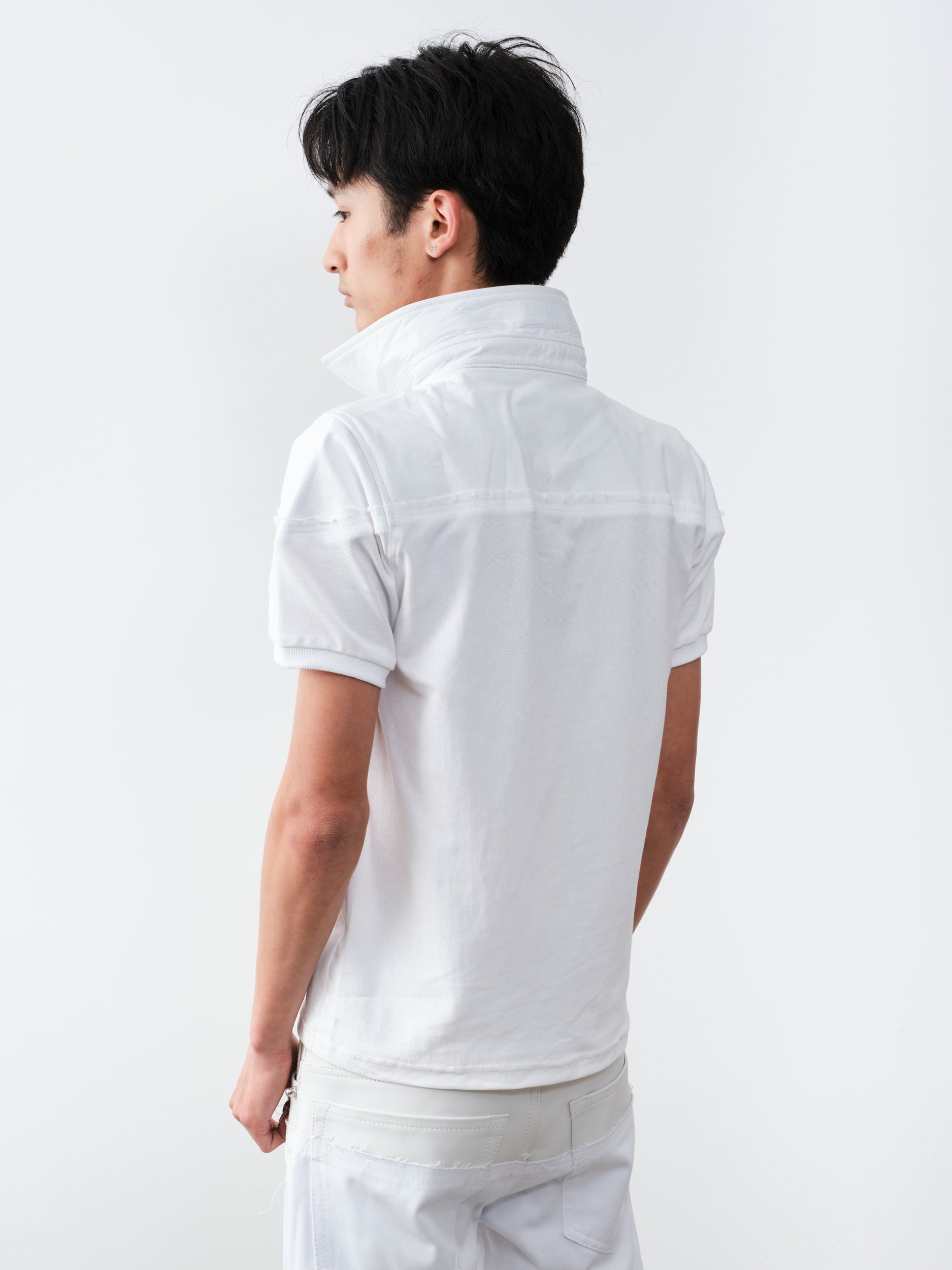 THE LEATHER DIPPED POLO WHITE
