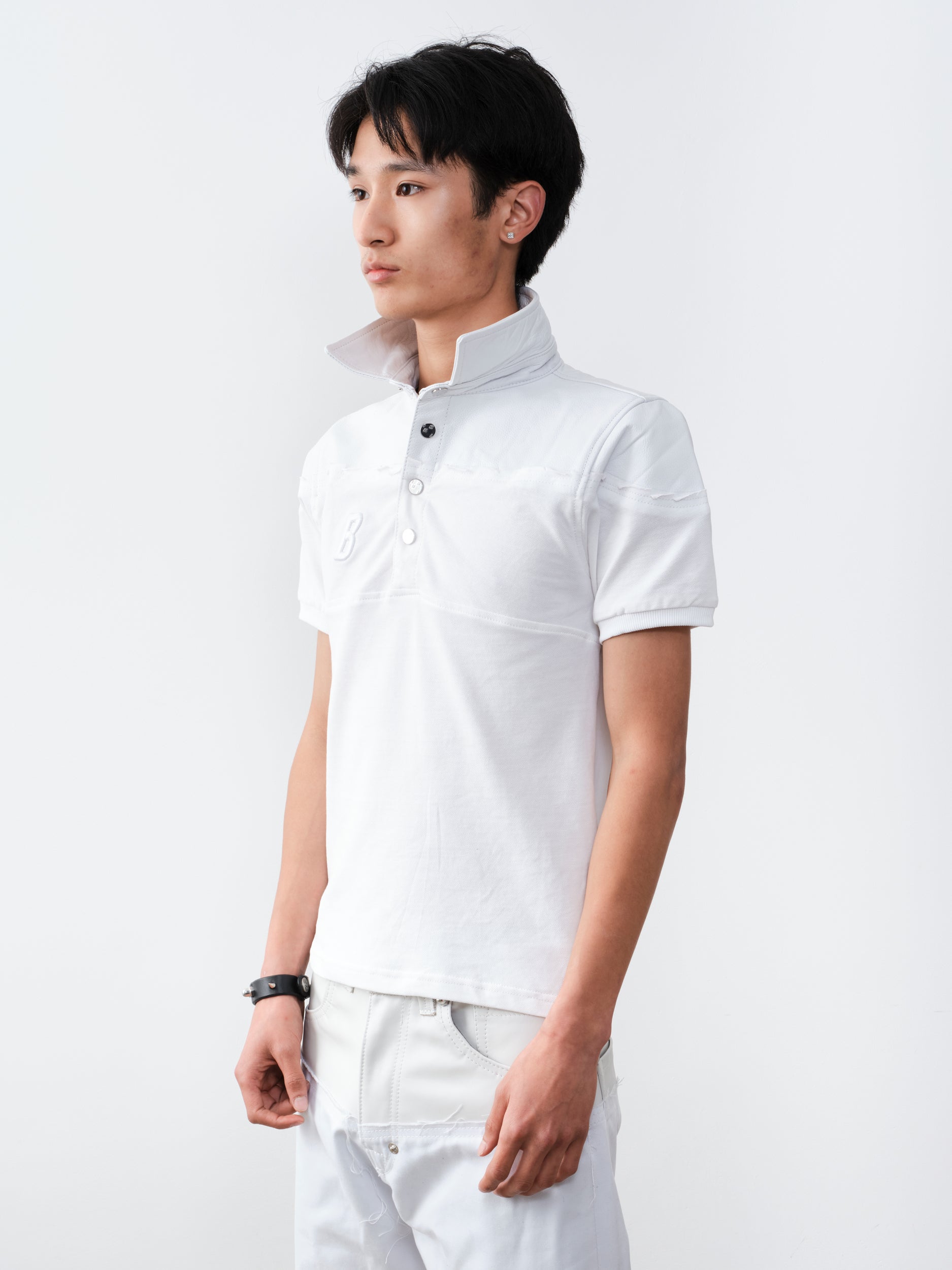 THE LEATHER DIPPED POLO WHITE