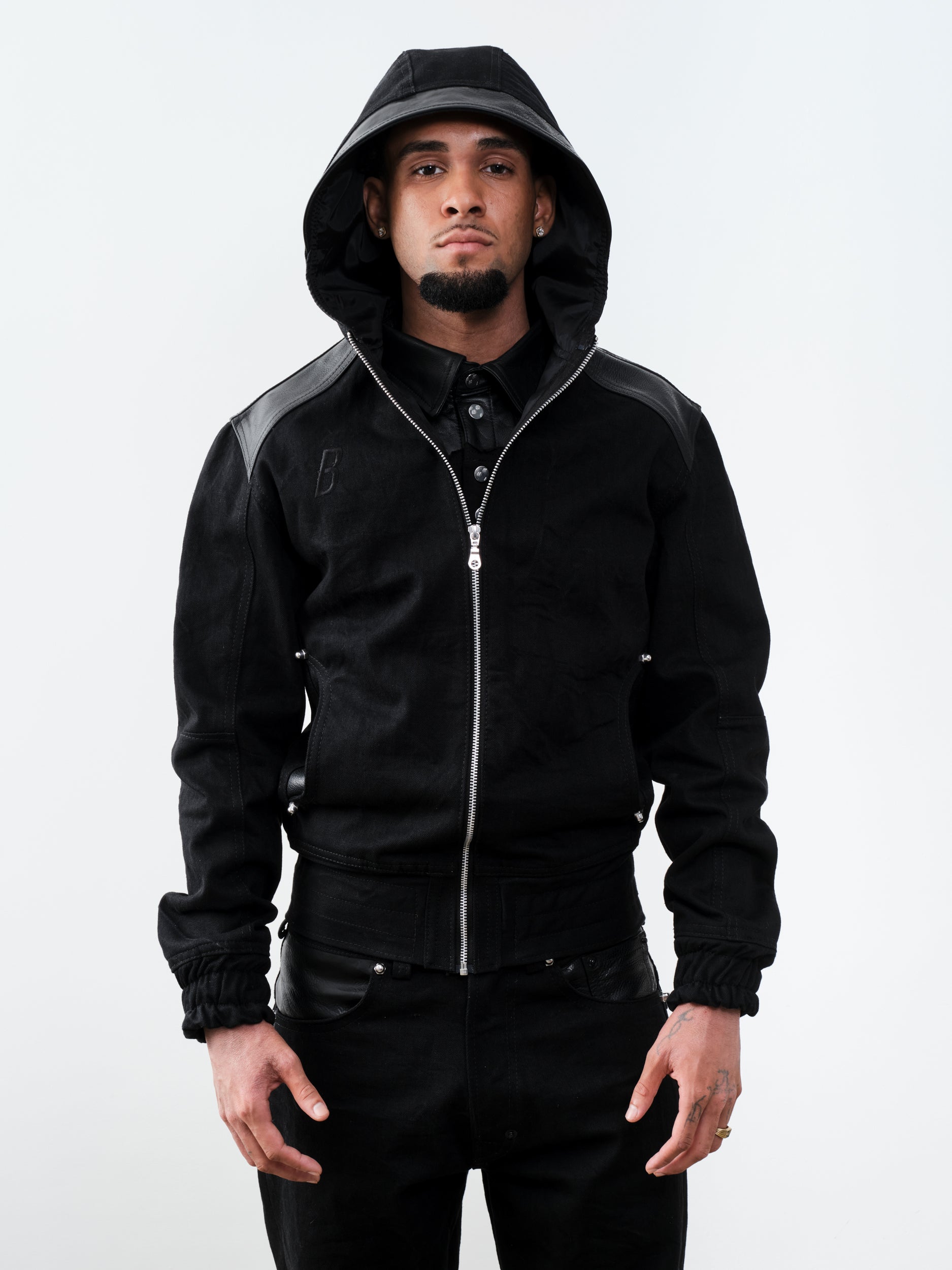COBRA BLACK HOODED JACKET