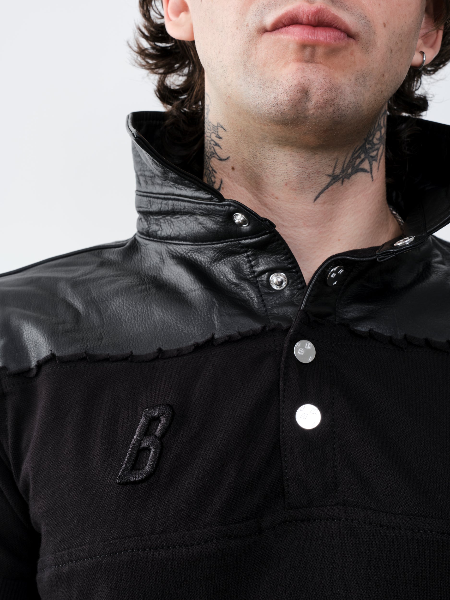 THE LEATHER DIPPED POLO BLACK