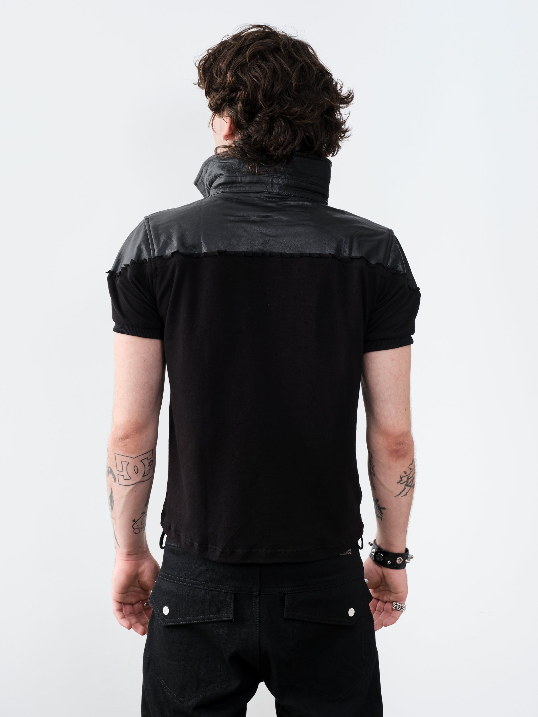 THE LEATHER DIPPED POLO BLACK